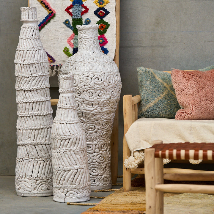 Lamp Base - Ceremic lamp bases - straight with geometric pattern L