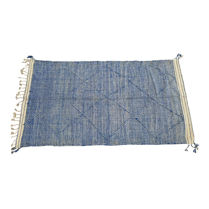 Floor Rug 200 x 340 cm wool flat - Mid Blue