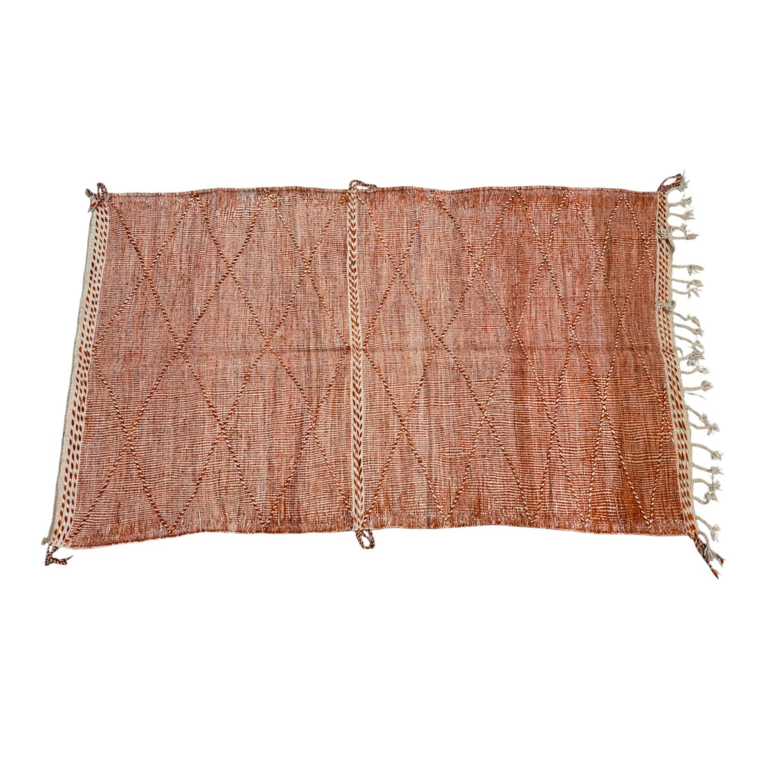 Floor Rug 220 x 340 cm wool flat - Colour Burnt Orange