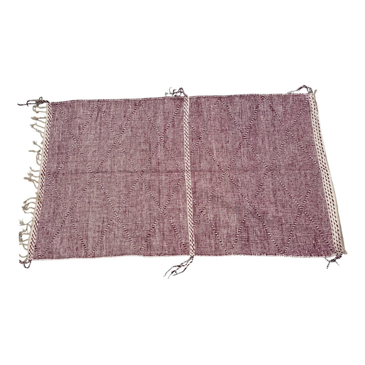 Floor Rug 150 x 270 cm wool flat - Colour Maroon