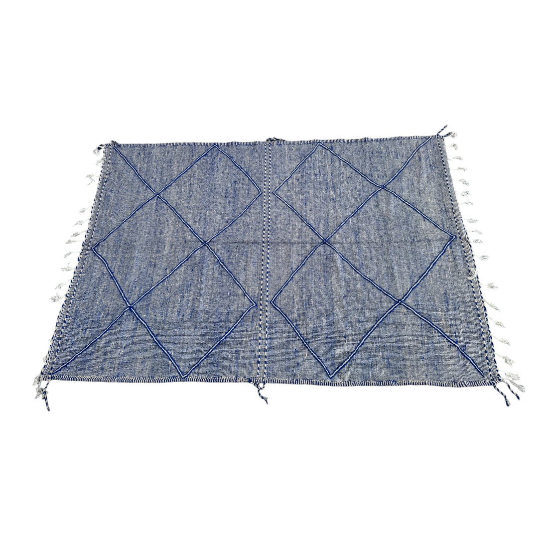 Floor Rug 220 x 310 cm wool flat - Colour Mid Blue