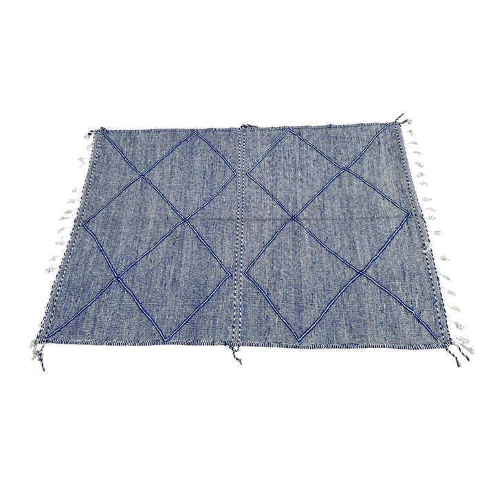 Floor Rug 220 x 310 cm wool flat - Colour Mid Blue