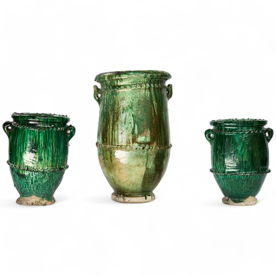 Pot -Ceramic decorative garden pot - Green M - Narrow
