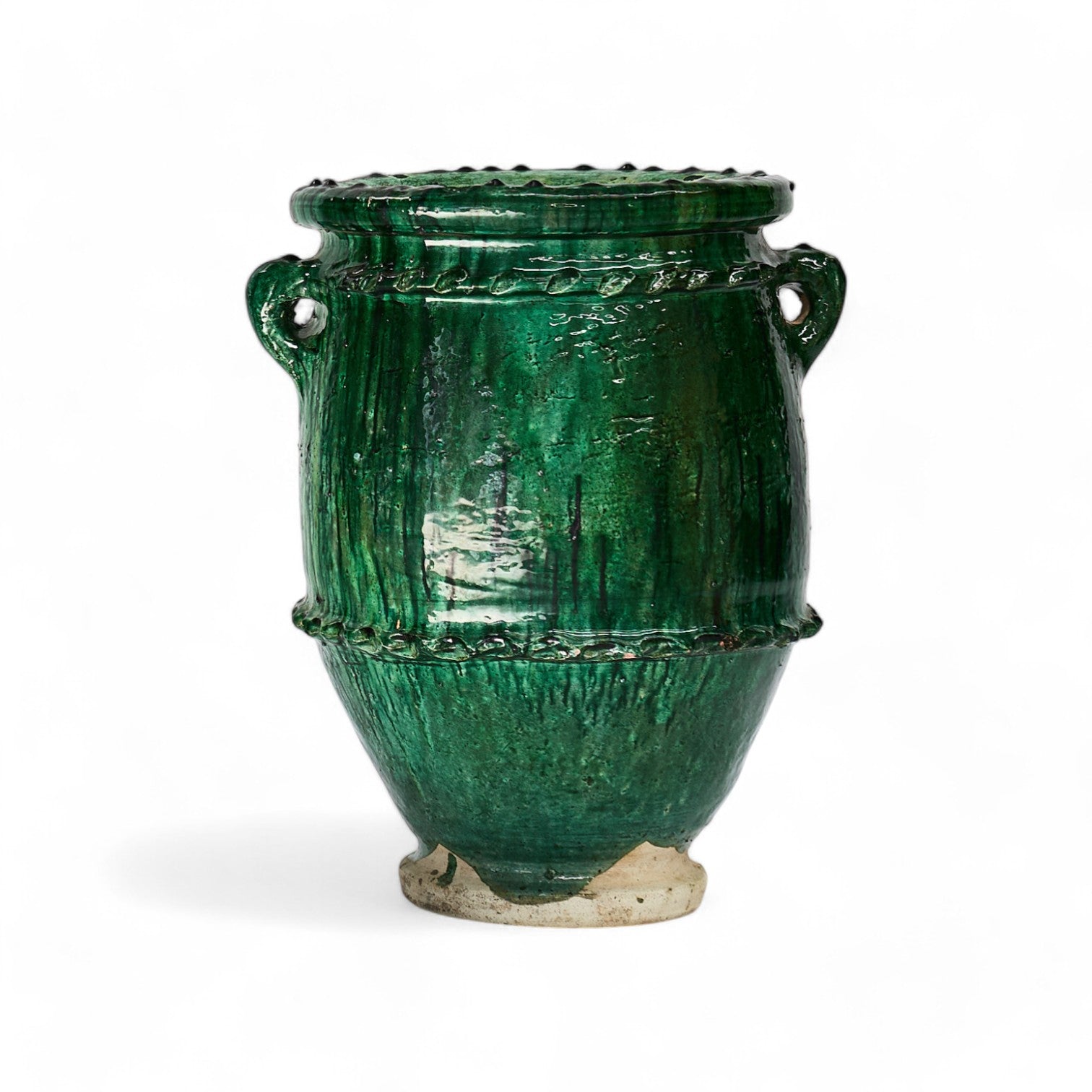 Pot -Ceramic decorative garden pot - Green  M - Wide