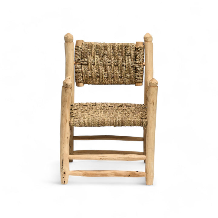 Wooden chairs with side arms - rattan cross