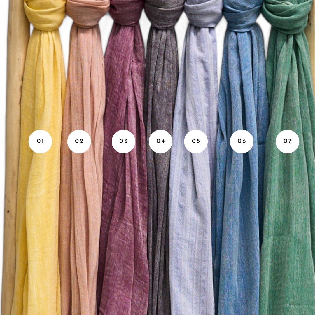 Scarves - Cotton and linen various colours