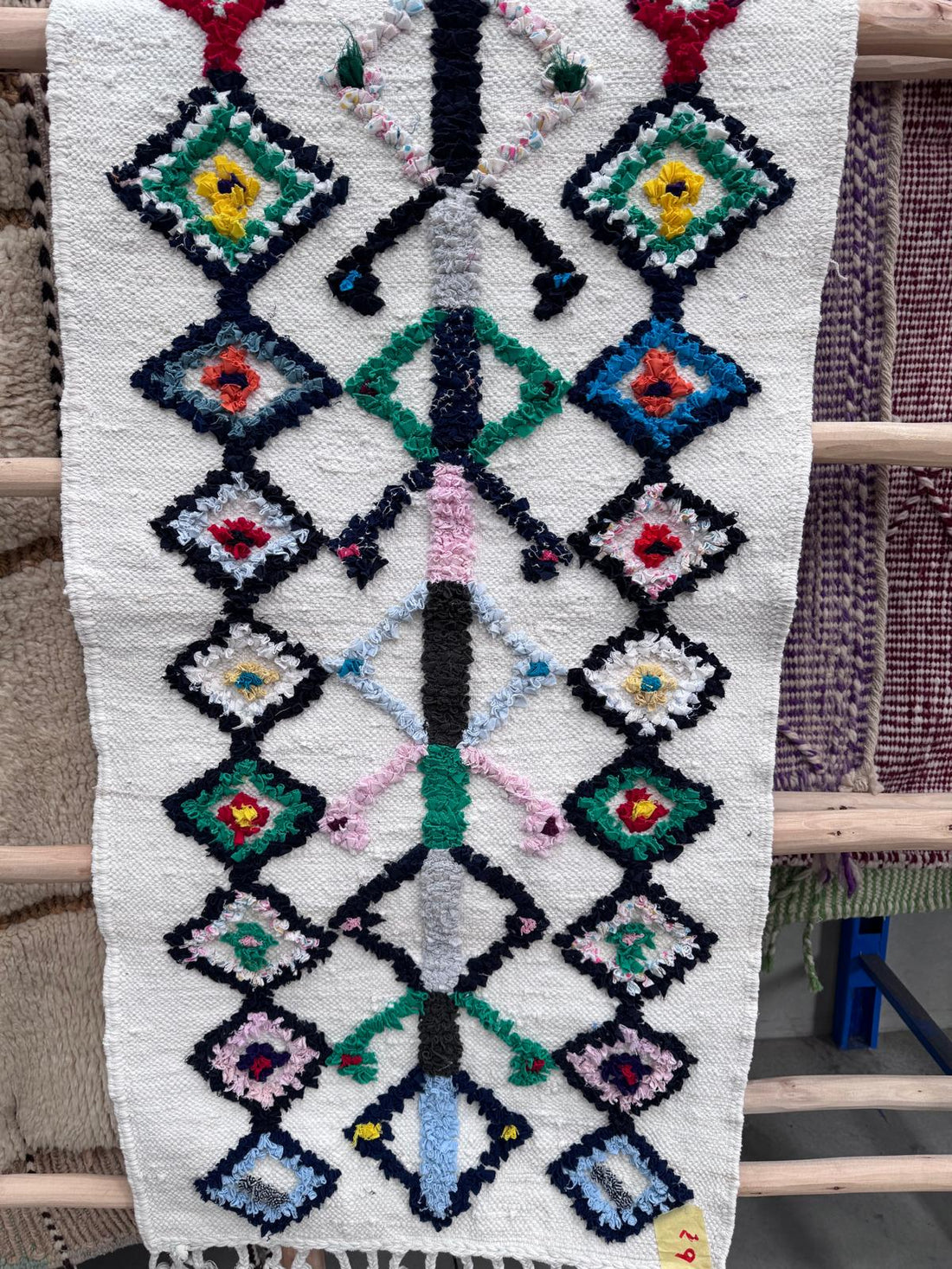 Bath rug hand woven  33- 90 x 50 cms