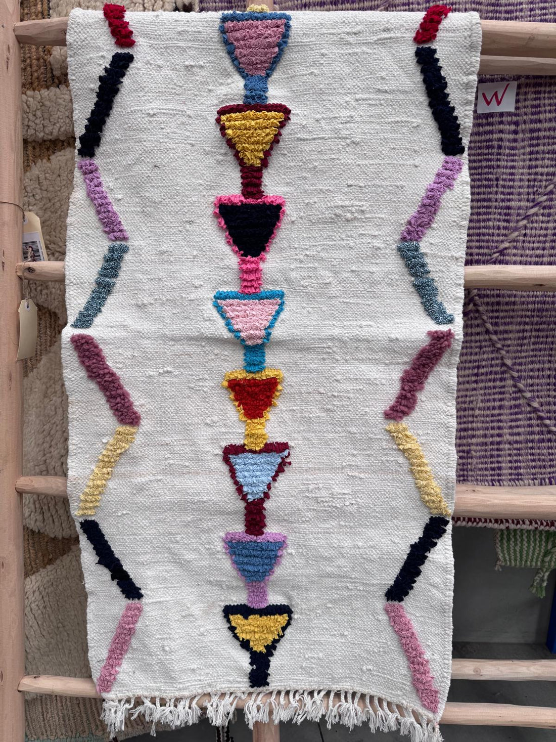 Bath rug hand woven 35 - 90 x 50 cms